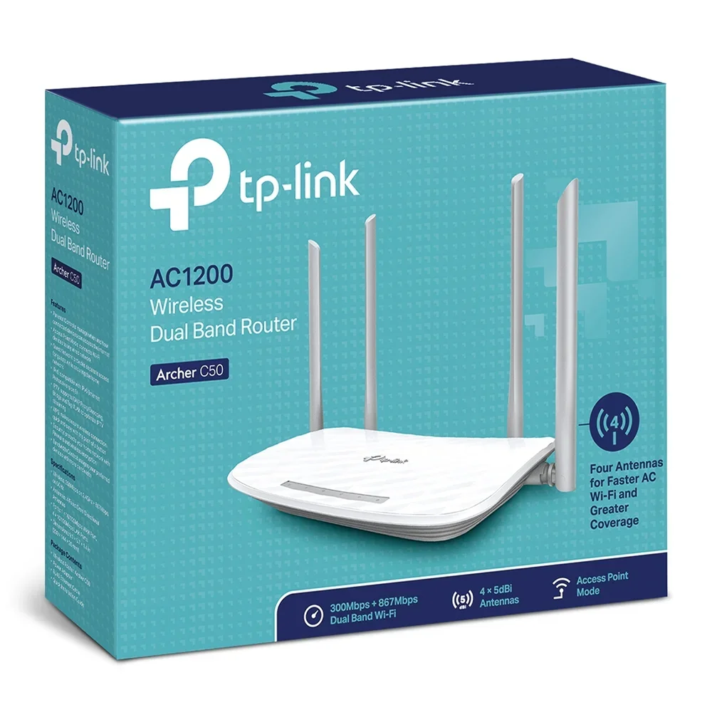 tp-link archer c50 – wifi bi-bande ac1200 mbps – routeur / point d'accès